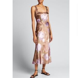 Vince $395 NWT Night Garden Square Neck Slip-On Dress SIZE 8 sleeveless flowy